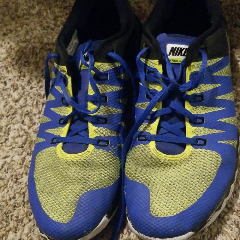 Nike Free 5.0 Tennis Shoe Size 12 Blue Lime Black